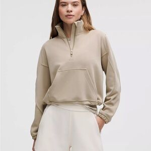 Brushed Softstreme Half Zip (Beige/Brown)